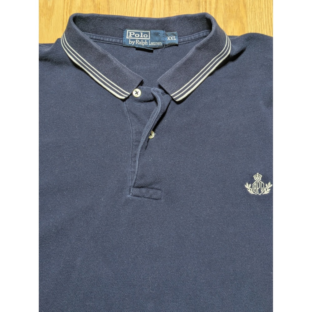 Polo Ralph Lauren Mens Crest Logo Short Sleeve Pique Polo Navy XXL